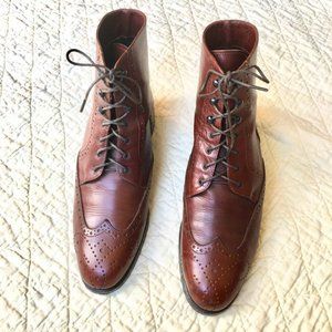 VTG Wingtip Lace-Up Ankle Boots 8.5M Joan & David